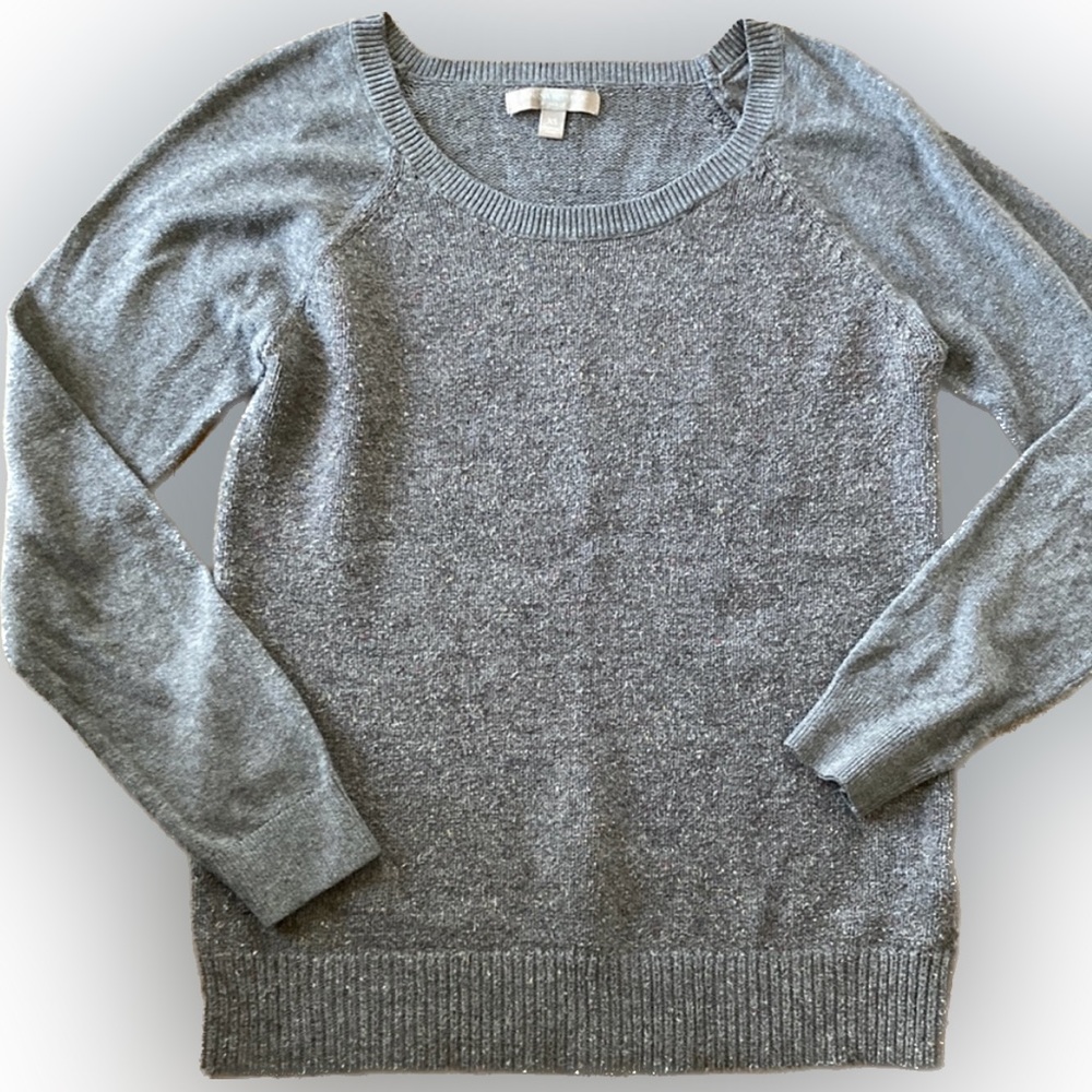 5/20$❤️‍🔥BANANA REPUBLIC💫 Women’s Gray Crew Neck  Long Sleeve Sweater